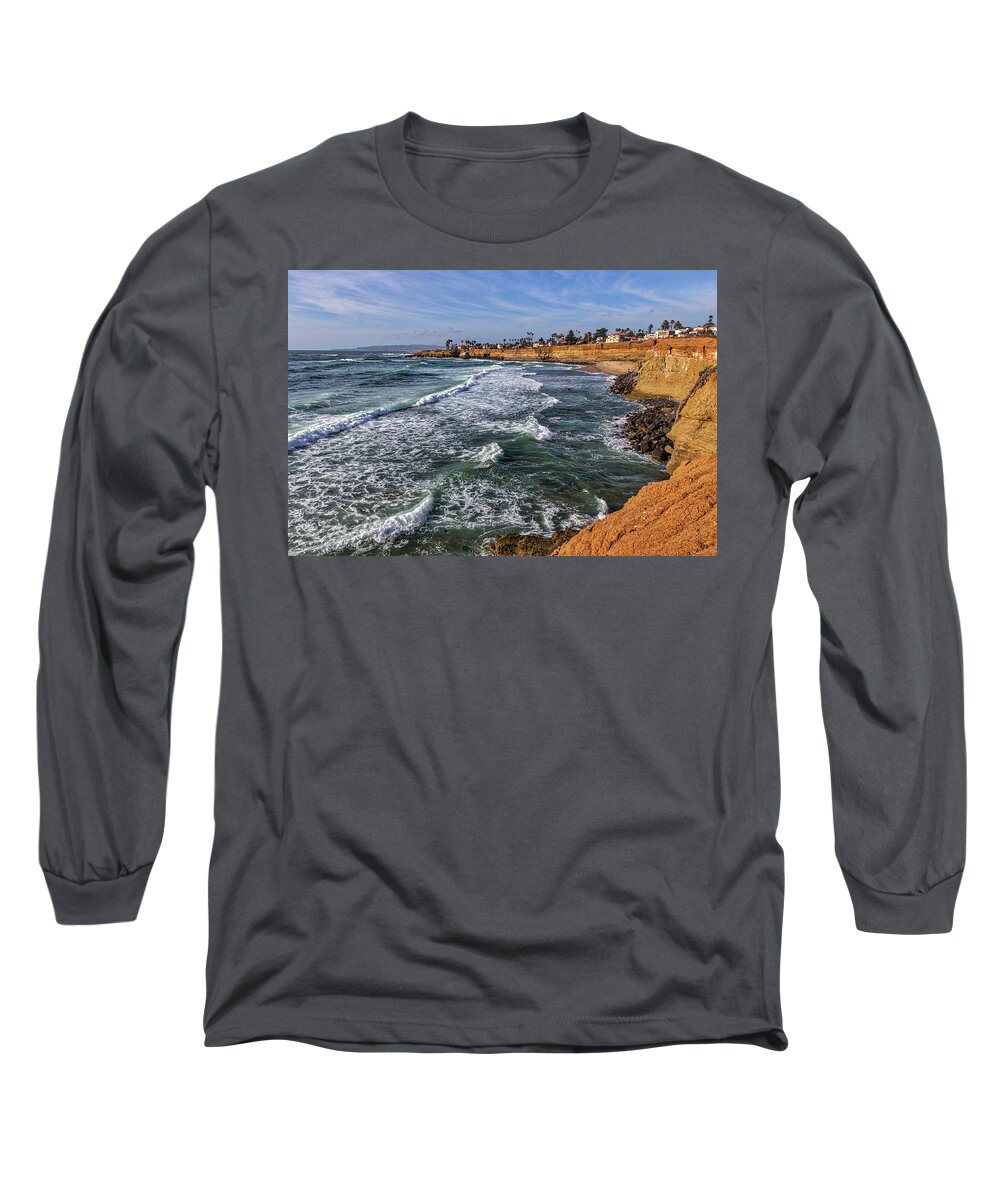 Beach Long Sleeve T-Shirt featuring the photograph Sunset Cliffs 2 by Peter Tellone