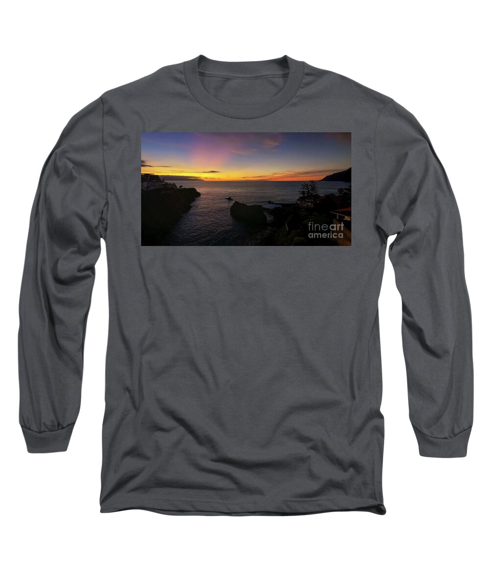 Sunset Long Sleeve T-Shirt featuring the photograph Sunset from the seaside village of Los Gigantes by Phill Thornton