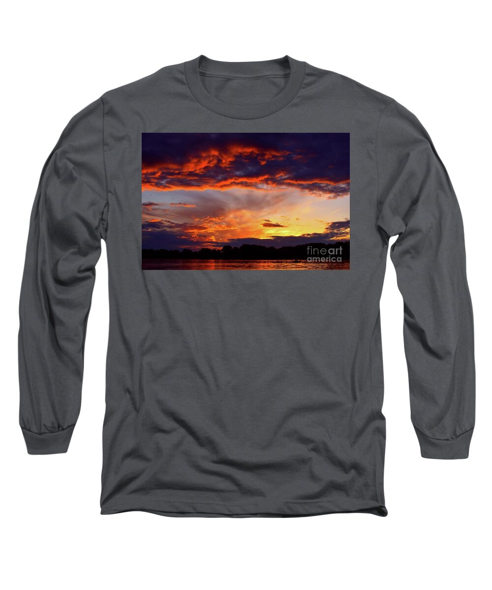Sunset Magic Above Us Long Sleeve T-Shirt featuring the photograph Sunset Magic Above Us 02 by Leonida Arte