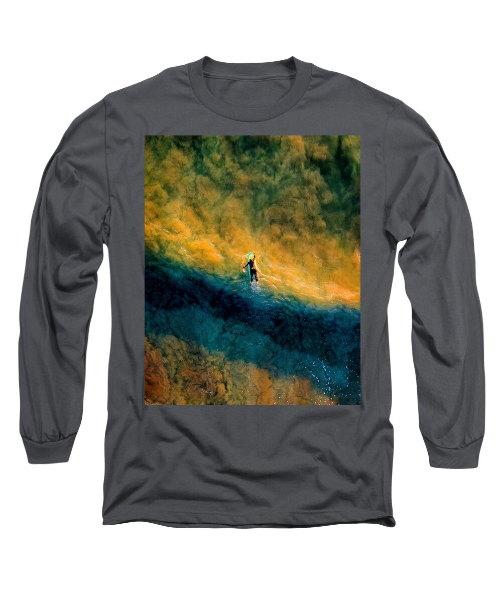 Solana Beach Long Sleeve T-Shirt featuring the photograph Surfer SoCal by Anthony Giammarino
