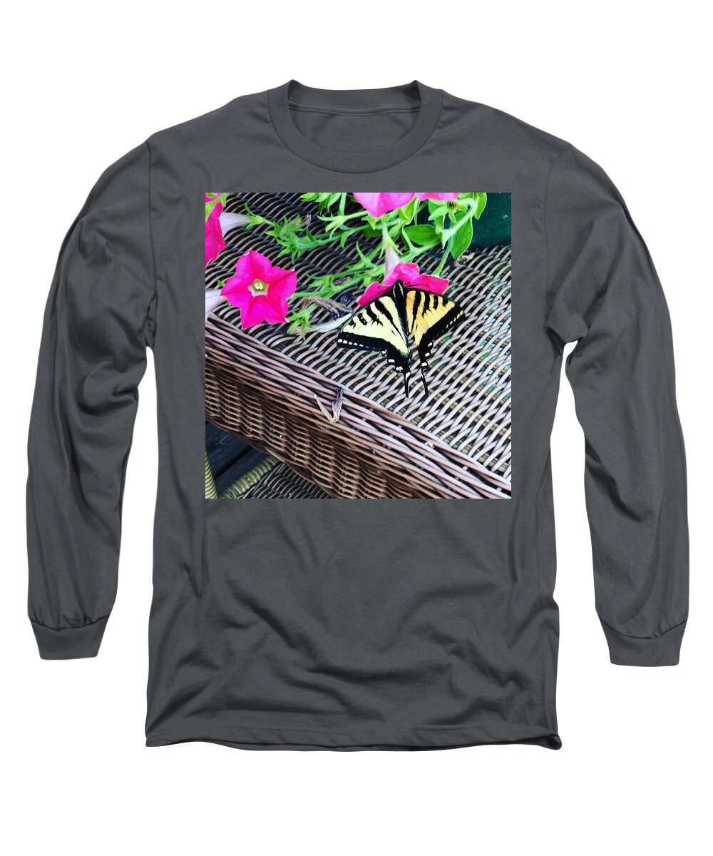 Butterfly Long Sleeve T-Shirt featuring the photograph Swallowtail Butterfly by Grey Coopre