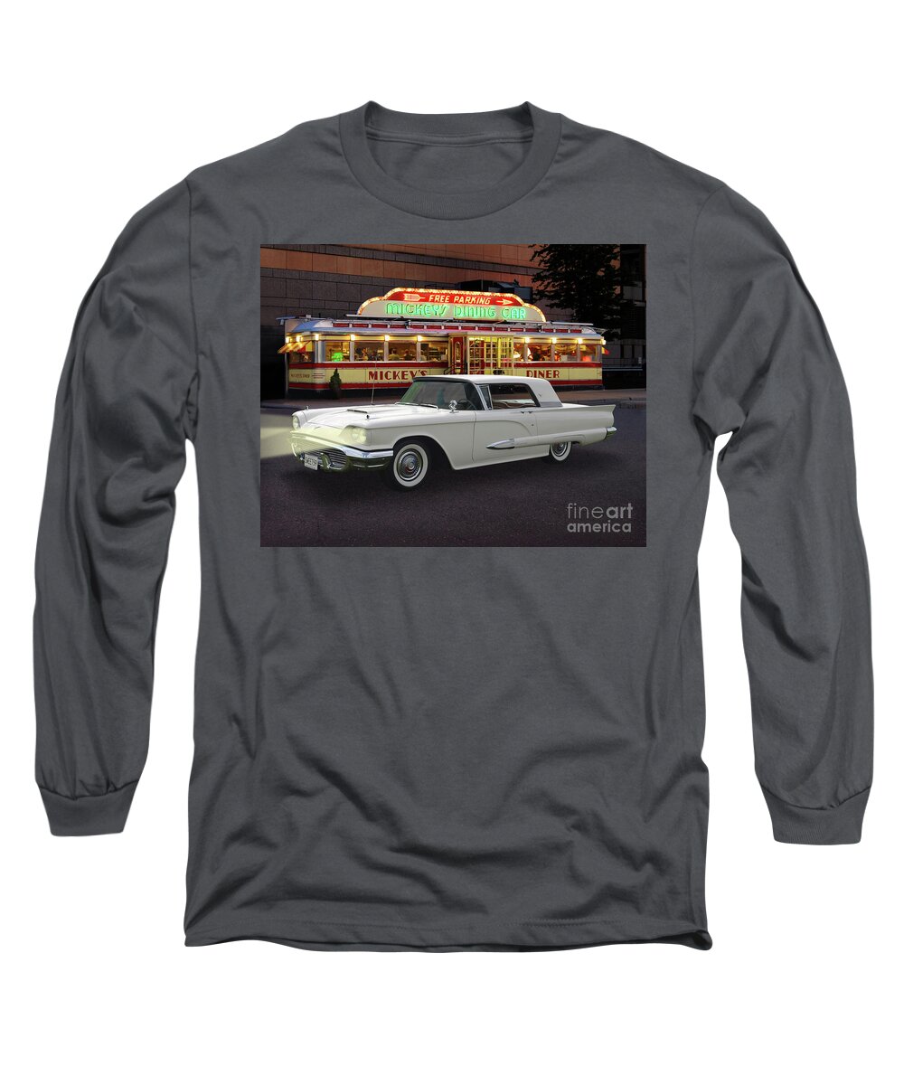 Sweet 59 Long Sleeve T-Shirt featuring the photograph Sweet 59 At Mickey's Diner by Ron Long