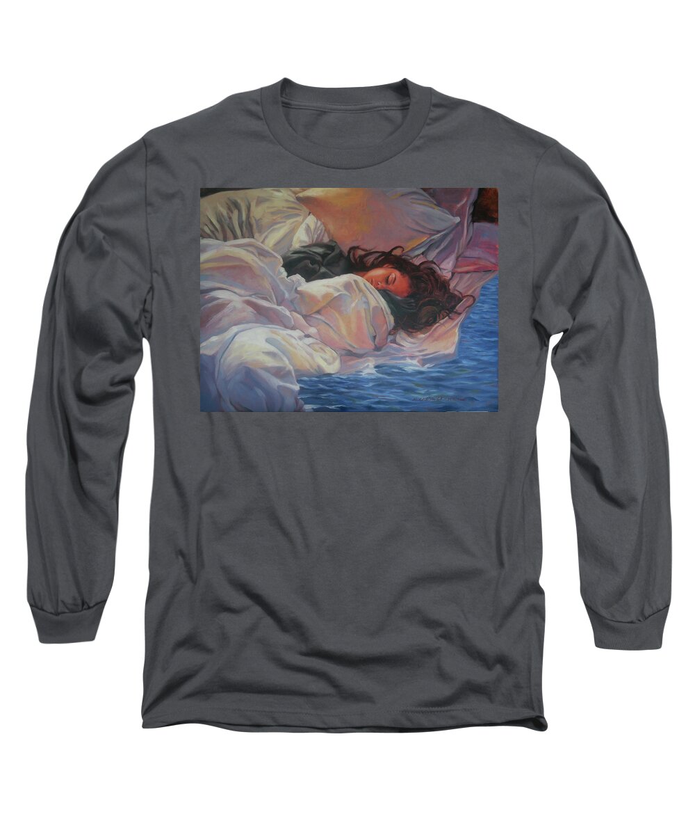 Sea Long Sleeve T-Shirt featuring the painting Sweet Dreams of the Sea by Marguerite Chadwick-Juner