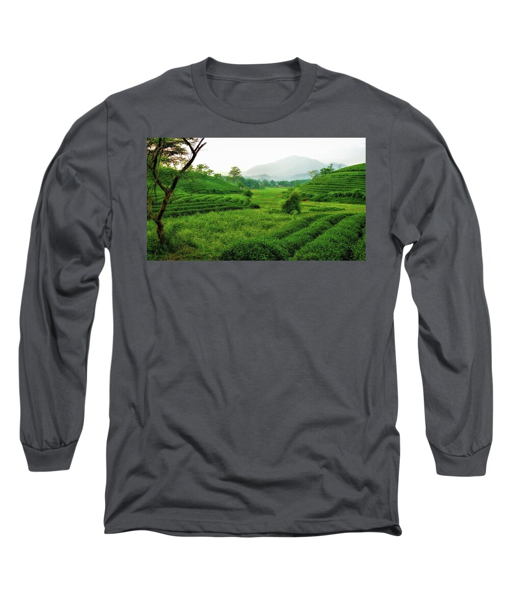 Tea Long Sleeve T-Shirt featuring the photograph Tea plantation by Robert Bociaga
