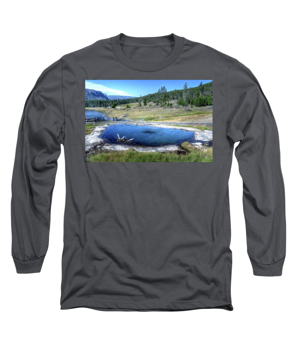 Fine Art Long Sleeve T-Shirt featuring the photograph Terrace Hot Spring by Greg Sigrist