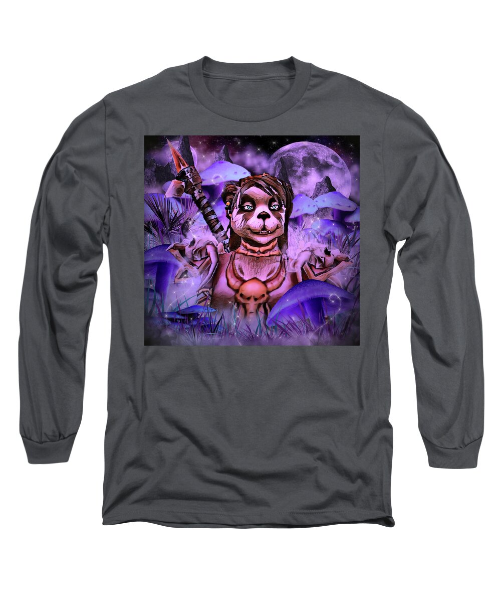 Digital Art Long Sleeve T-Shirt featuring the digital art The Adventures of a Pandaren Priest by Artful Oasis