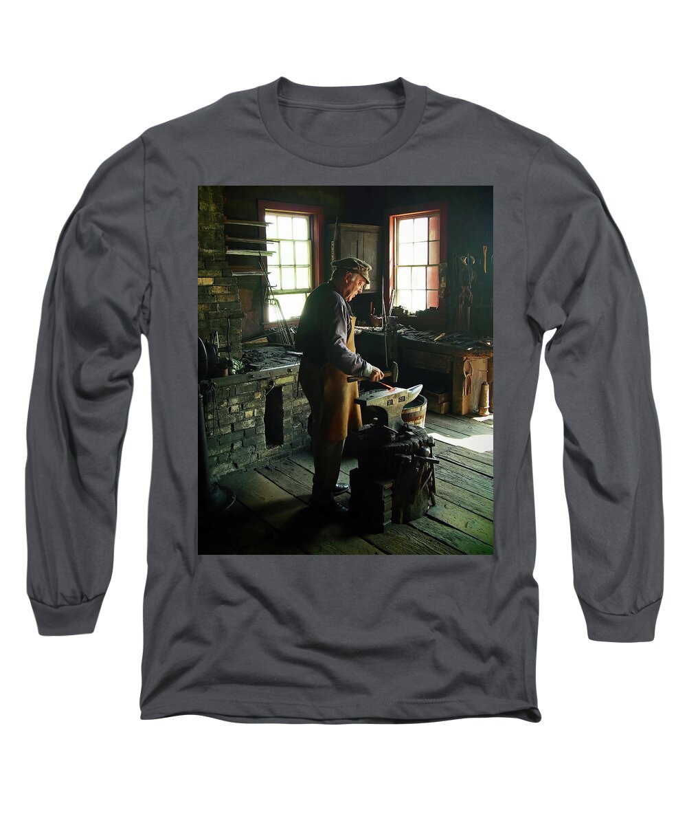 Old Long Sleeve T-Shirt featuring the photograph The Blacksmith by Scott Olsen