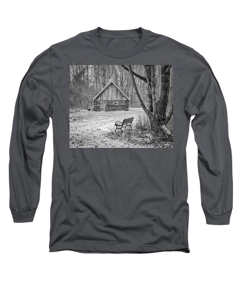Log Cabin Long Sleeve T-Shirt featuring the photograph The Cabin at Baltimore Woods by Rod Best