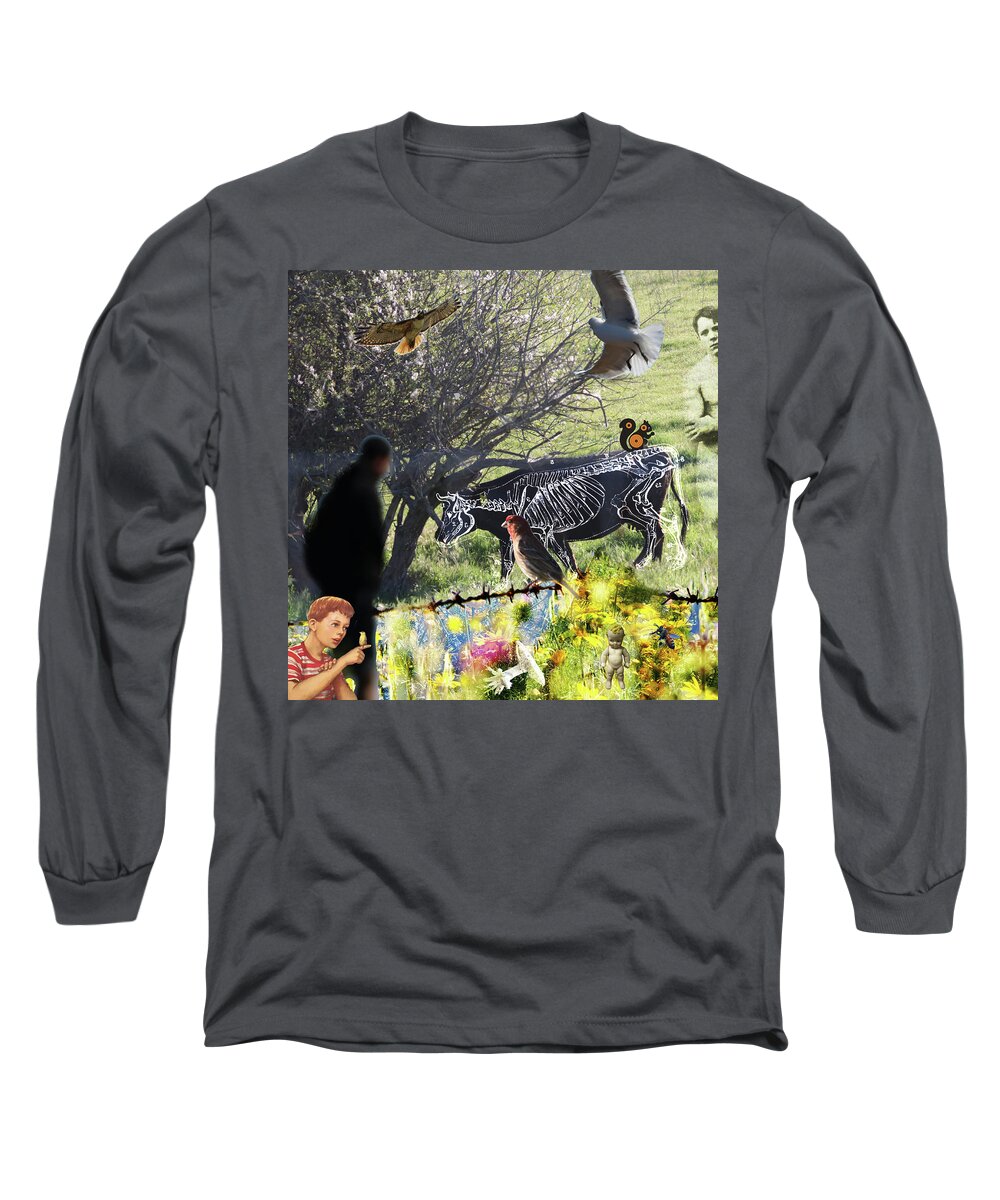 Cow Long Sleeve T-Shirt featuring the photograph The Day Bobby Saw thru the Veil of Existence by Perry Hoffman