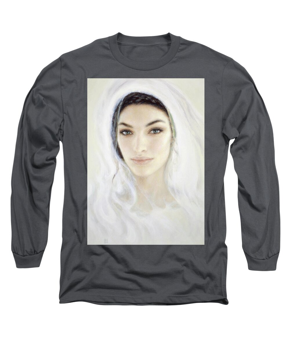 Our Long Sleeve T-Shirt featuring the painting The Face of Mary by Cameron Smith