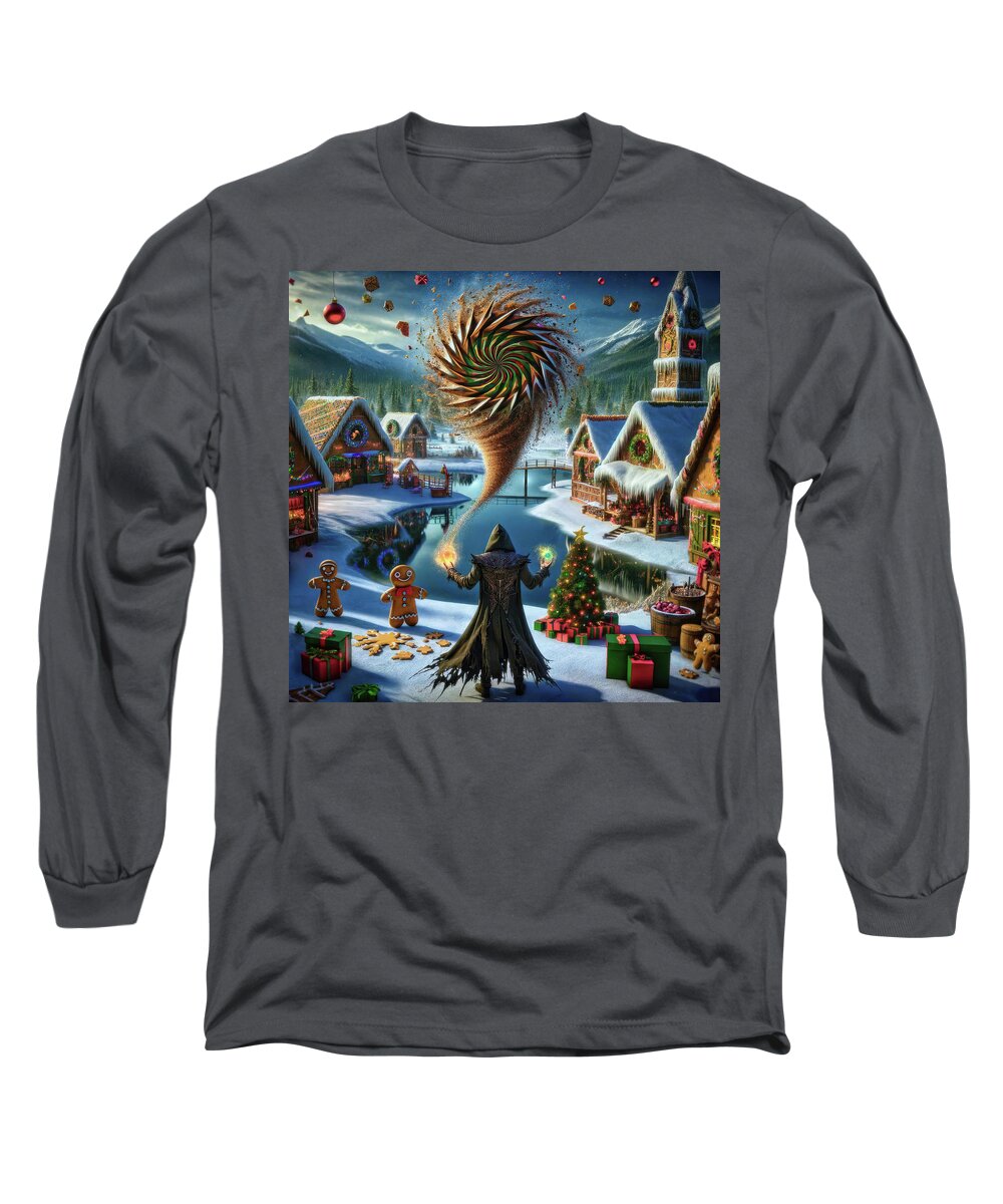 Everglade Long Sleeve T-Shirt featuring the digital art The Gingerbread Vortex by Bill and Linda Tiepelman