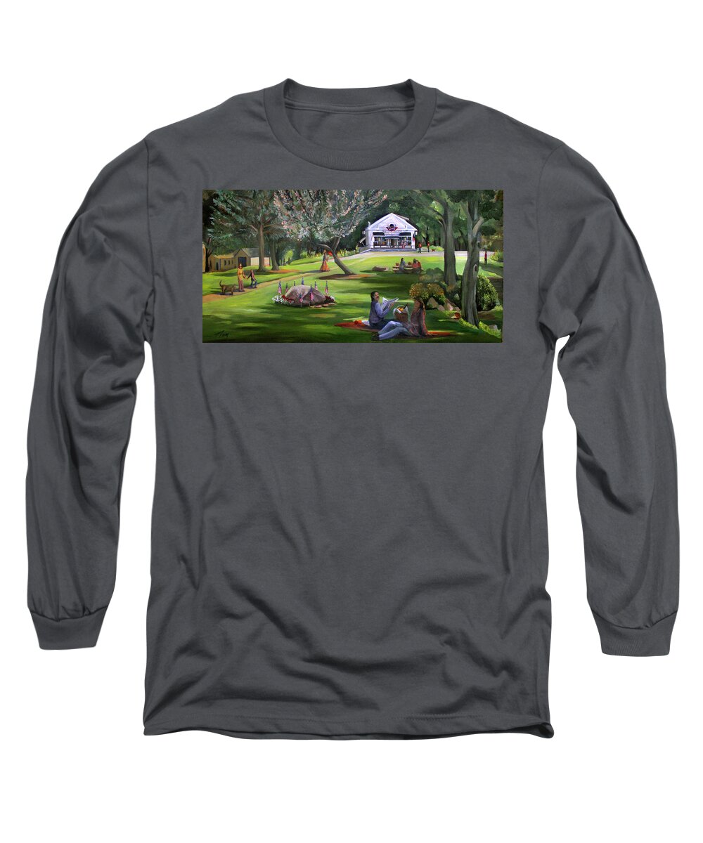 Memorial Day Long Sleeve T-Shirt featuring the painting The Granville Green by Nancy Griswold