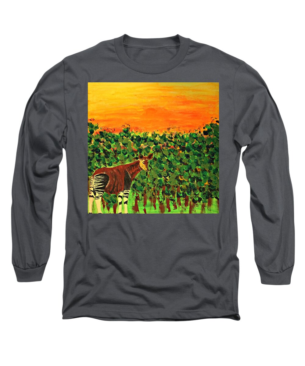 The Lonely Okapi Long Sleeve T-Shirt by George Hutton Hunter - Fine Art  America