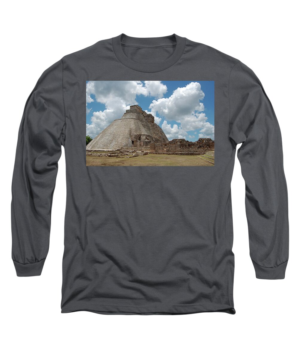 Uxmal Long Sleeve T-Shirt featuring the photograph The Magician's Pyramid by William Scott Koenig