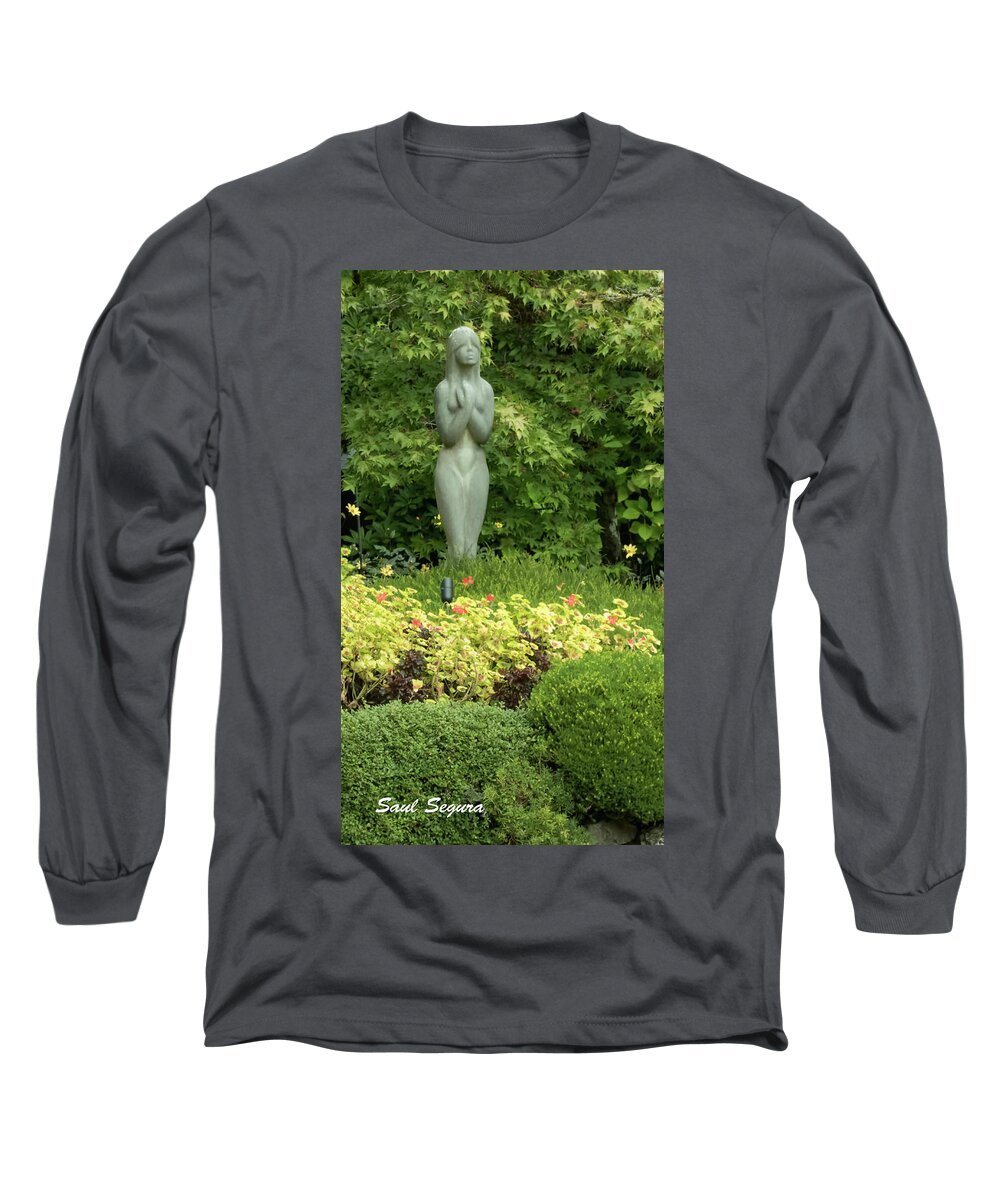 Butchart Gardens Long Sleeve T-Shirt featuring the photograph The Nymph by Segura Shaw Photography