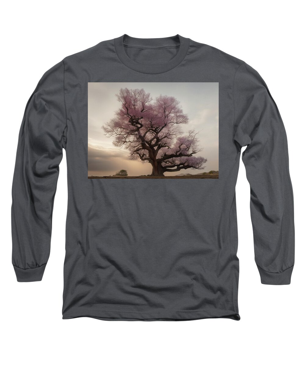 Tree Long Sleeve T-Shirt featuring the digital art The Old Beautiful Tree by James Barnes