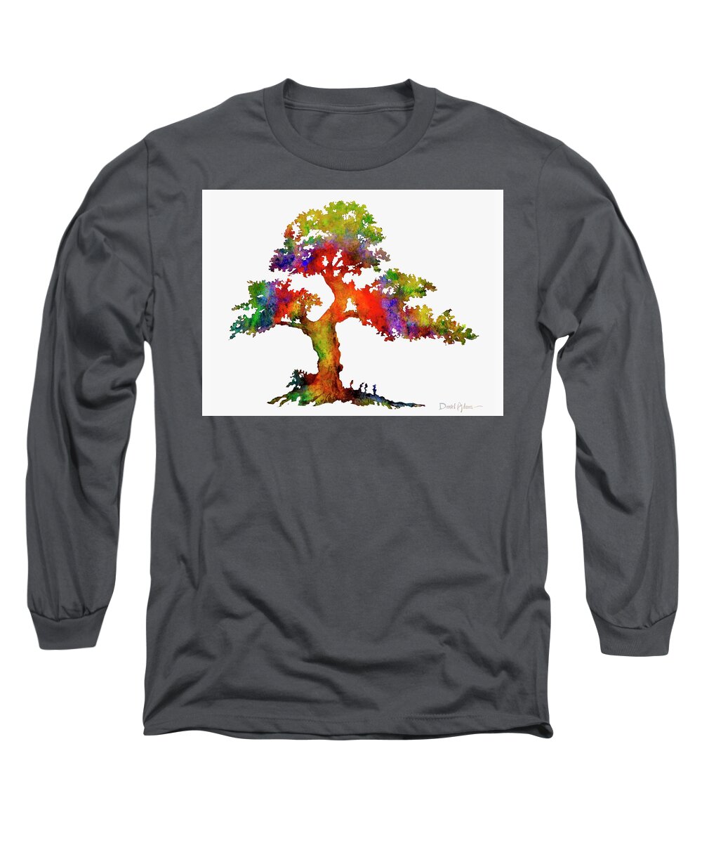 Tree Long Sleeve T-Shirt featuring the painting The Rainbow Tree Revisted by Daniel Adams