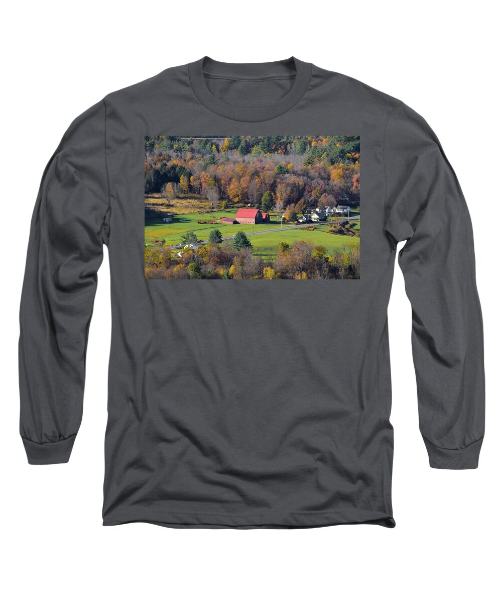 The Red Roof Long Sleeve T-Shirt featuring the photograph The Red Roof by Christina McGoran