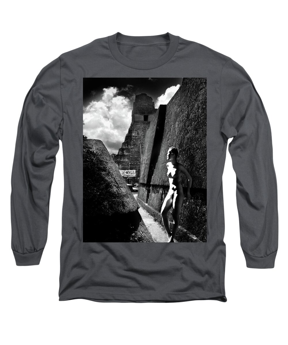 Nude Long Sleeve T-Shirt featuring the photograph The Ruins of Tikal by Mark Gomez