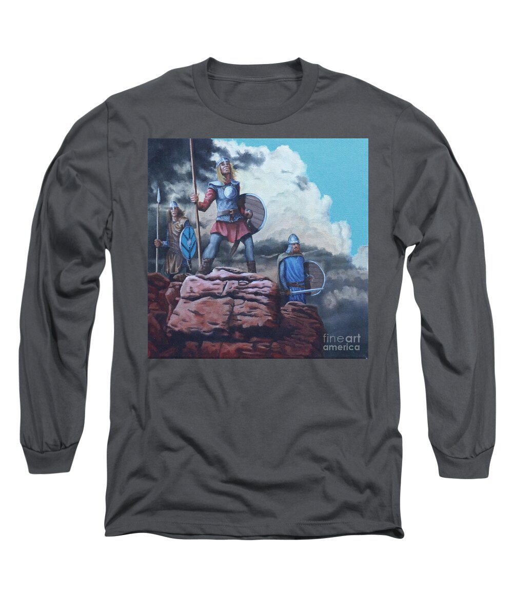 Medieval Long Sleeve T-Shirt featuring the painting The Sentinels by Ken Kvamme