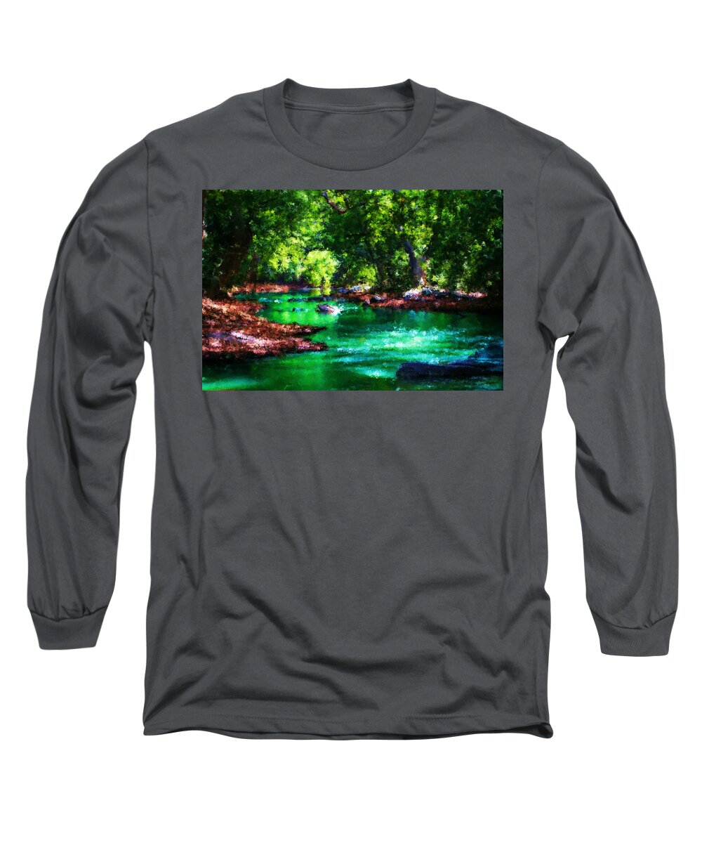  Long Sleeve T-Shirt featuring the digital art The Stream by Armin Sabanovic