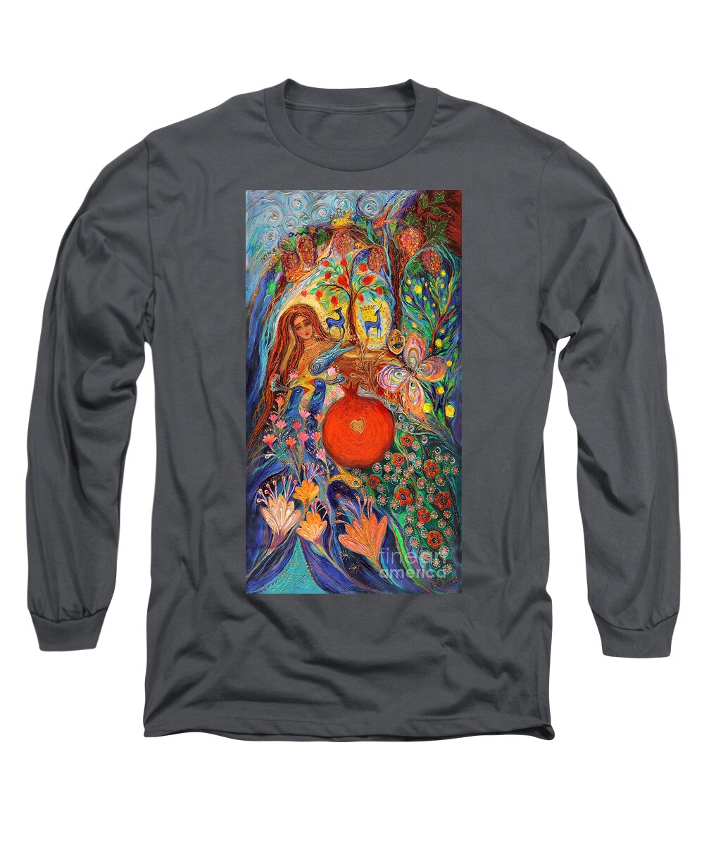 Angel Long Sleeve T-Shirt featuring the painting The Tales of One Thousand and One Nights. Left Panel by Elena Kotliarker