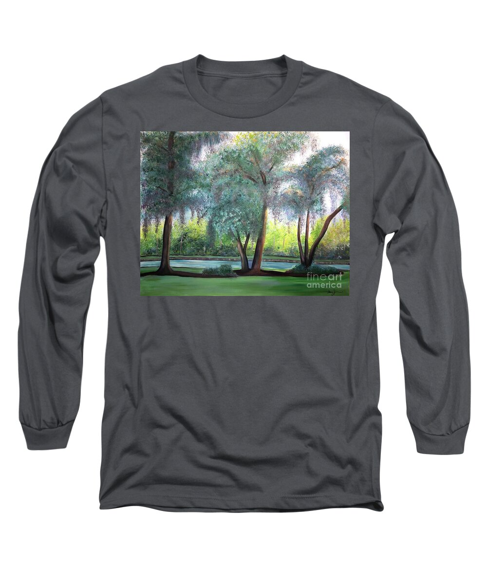 Hilton Head Long Sleeve T-Shirt featuring the painting The Villa by Stacey Zimmerman