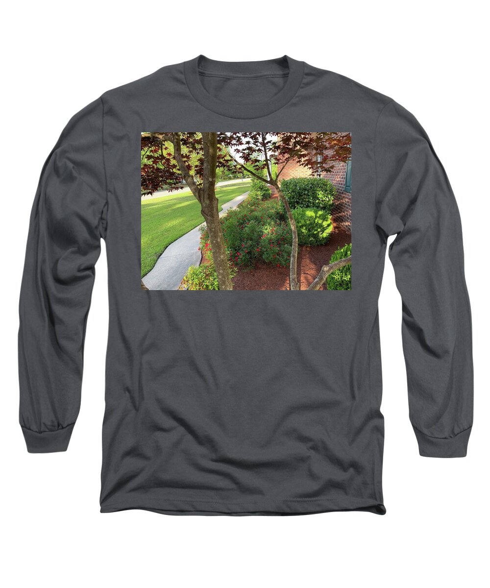 Sidewalk Long Sleeve T-Shirt featuring the photograph My Serene Walk by Lee Darnell