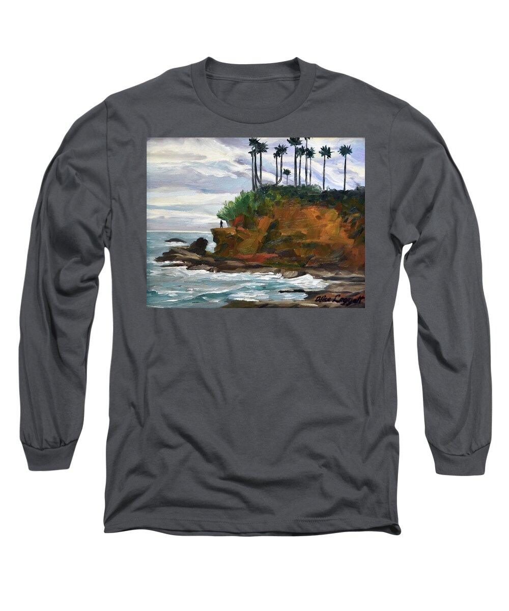 Seascape Long Sleeve T-Shirt featuring the painting Things Are Looking Up by Alice Leggett