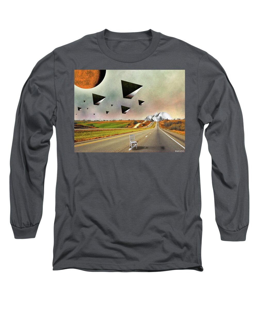 Music Art Long Sleeve T-Shirt featuring the painting Today Is Not Your Day by Bobby Zeik