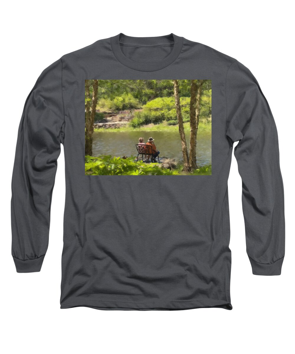 Couple Long Sleeve T-Shirt featuring the painting Time Together Matters by Gary Arnold