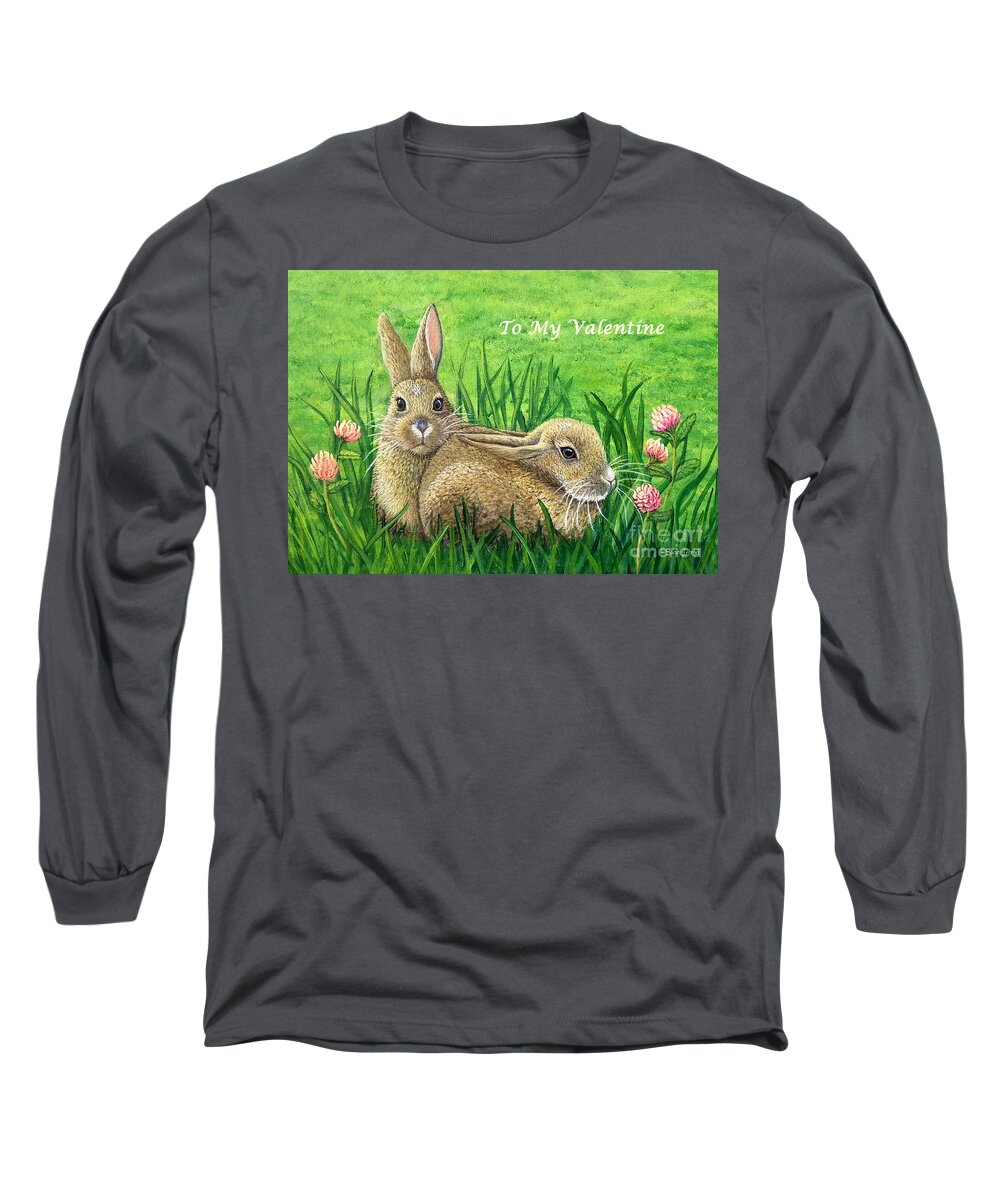 To Long Sleeve T-Shirt featuring the painting To My Valentine - Surprised by Sarah Irland