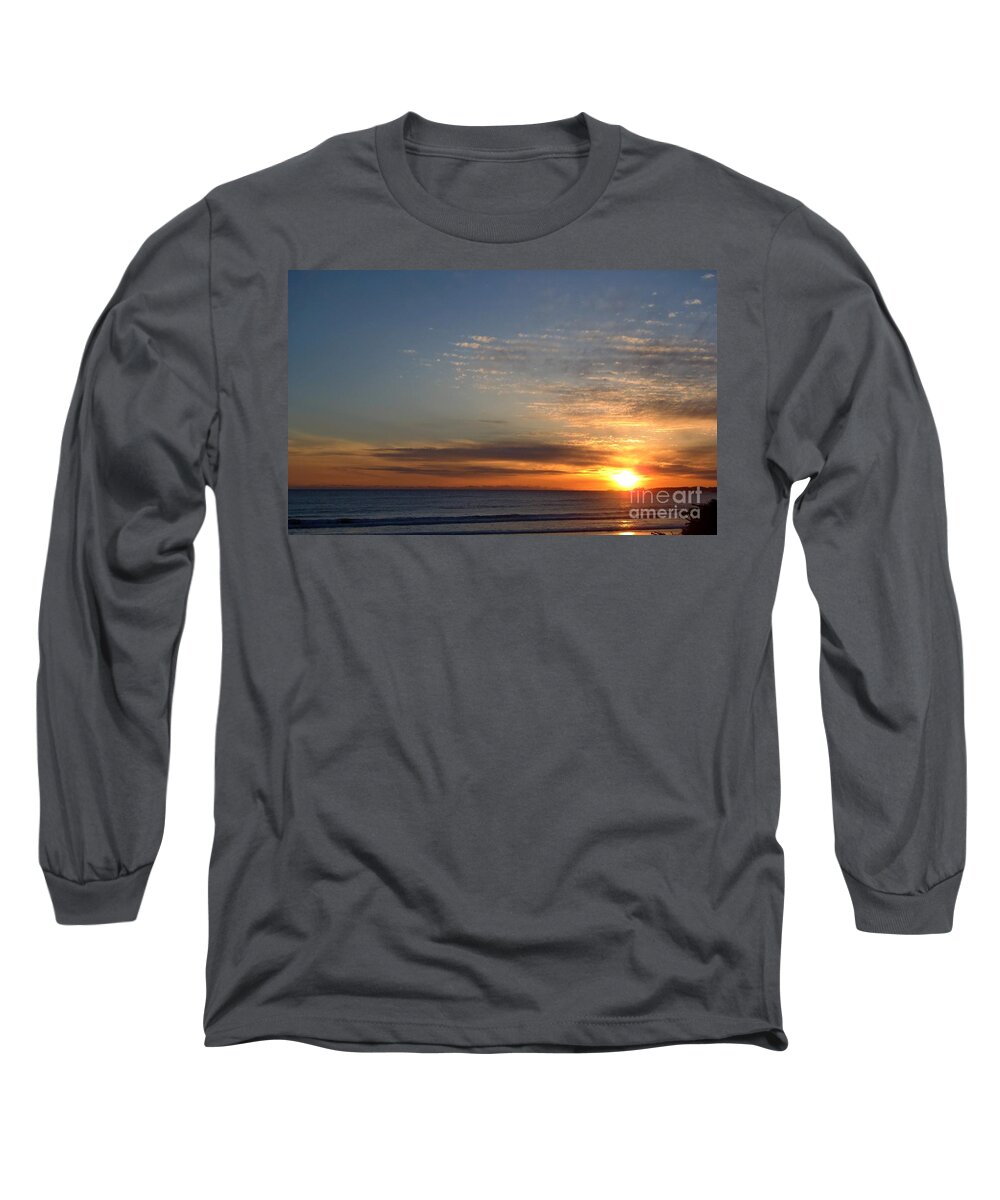 Sunset Long Sleeve T-Shirt featuring the photograph Tofino Lustre by Kimberly Furey