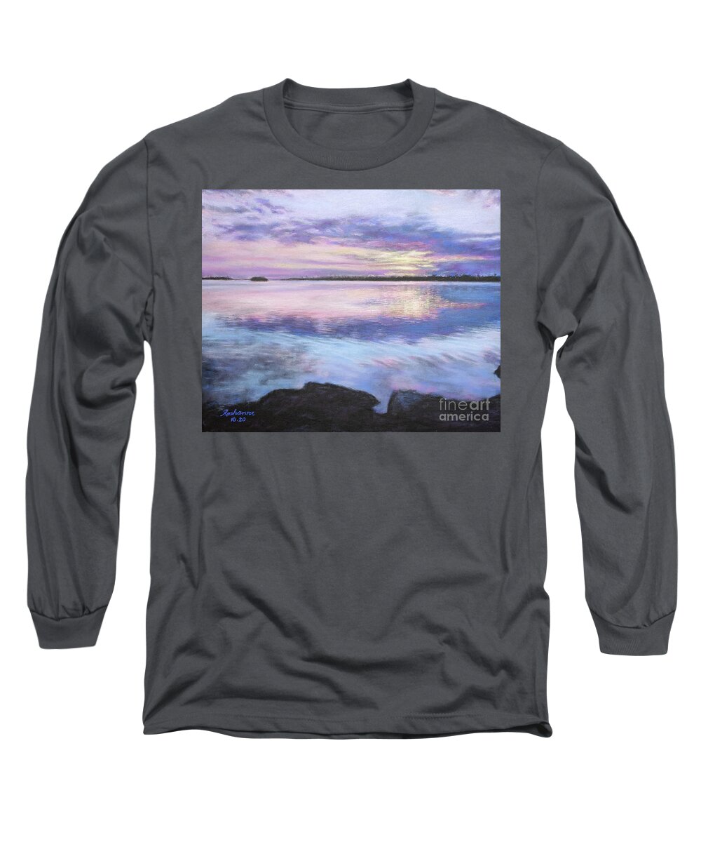 Roshanne Long Sleeve T-Shirt featuring the pastel Tranquility by Roshanne Minnis-Eyma