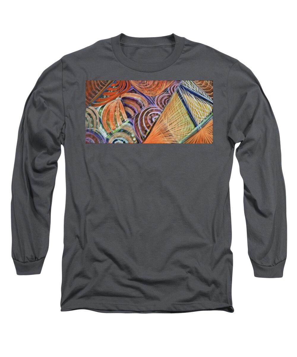 Abstract Long Sleeve T-Shirt featuring the painting Traveling Through by Jackie Ryan