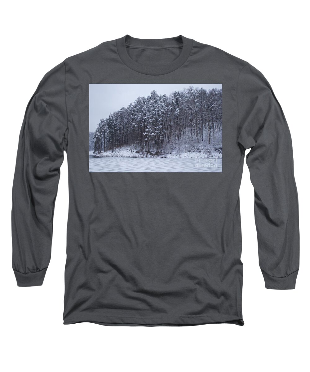 Woods Long Sleeve T-Shirt featuring the photograph Trees heading towards the water by Yvonne M Smith