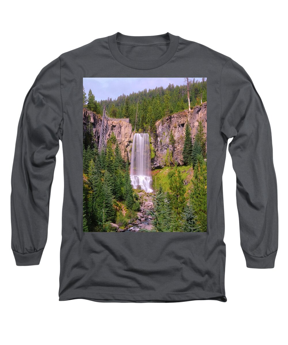Oregon Long Sleeve T-Shirt featuring the photograph Tumalo Falls by Loyd Towe Photography