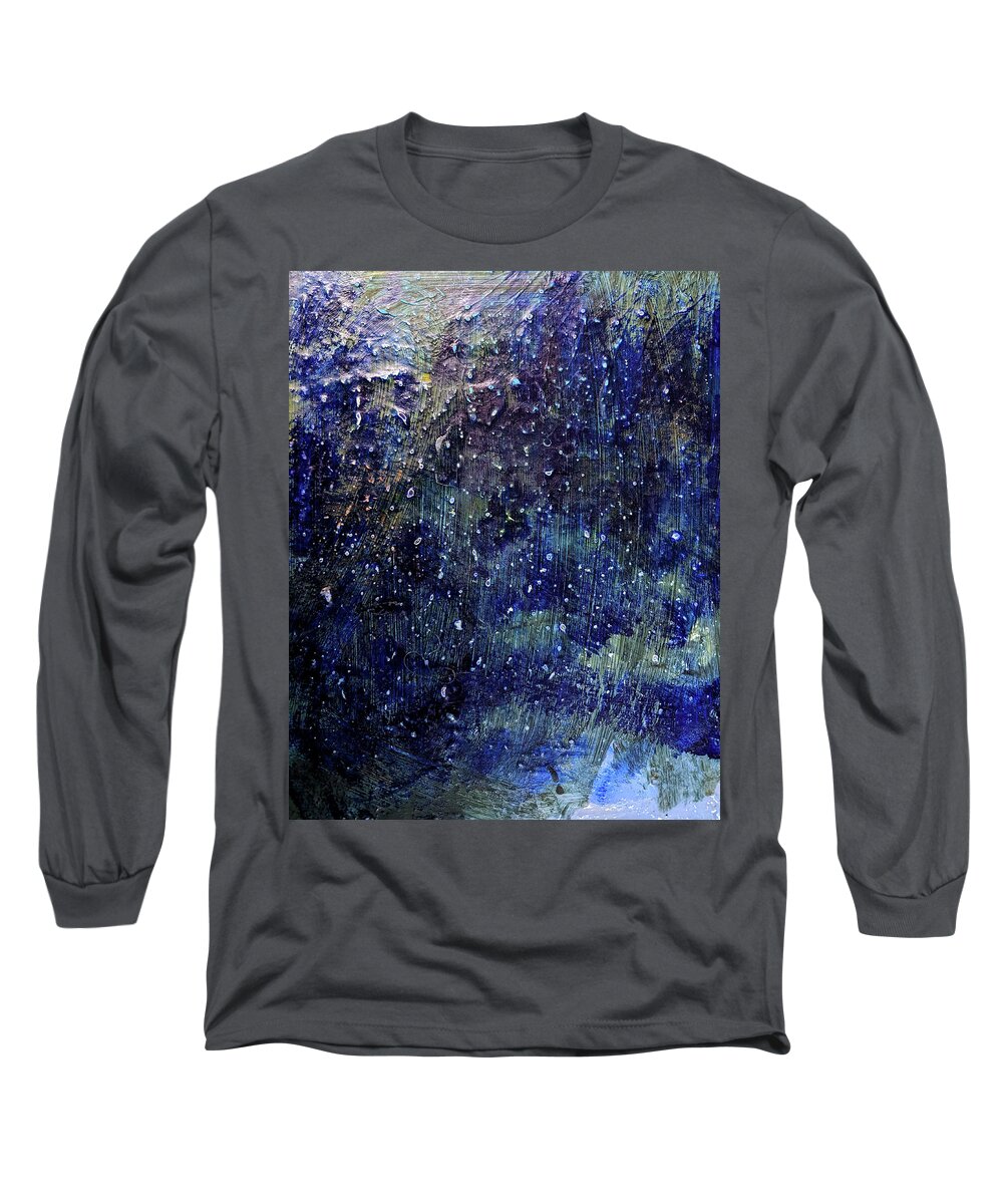 Ocean Long Sleeve T-Shirt featuring the painting Under Sea Abstract by Lynn Hansen