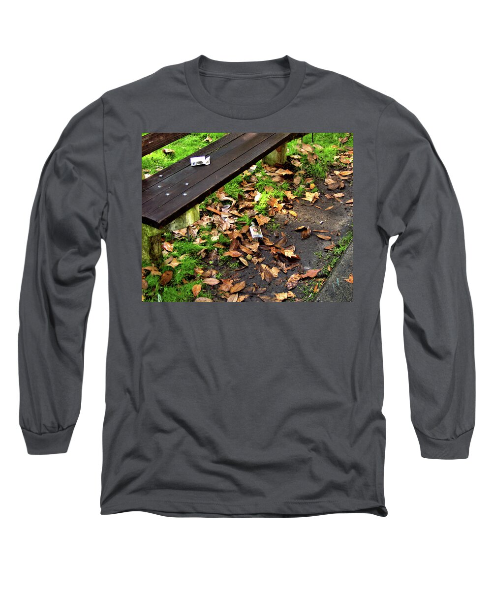 Forsyth Park Long Sleeve T-Shirt featuring the photograph Unfortunate Litter by Theresa Fairchild