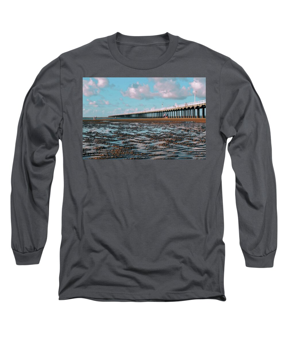 Sky Long Sleeve T-Shirt featuring the photograph Urangan Pier by Rick Nelson