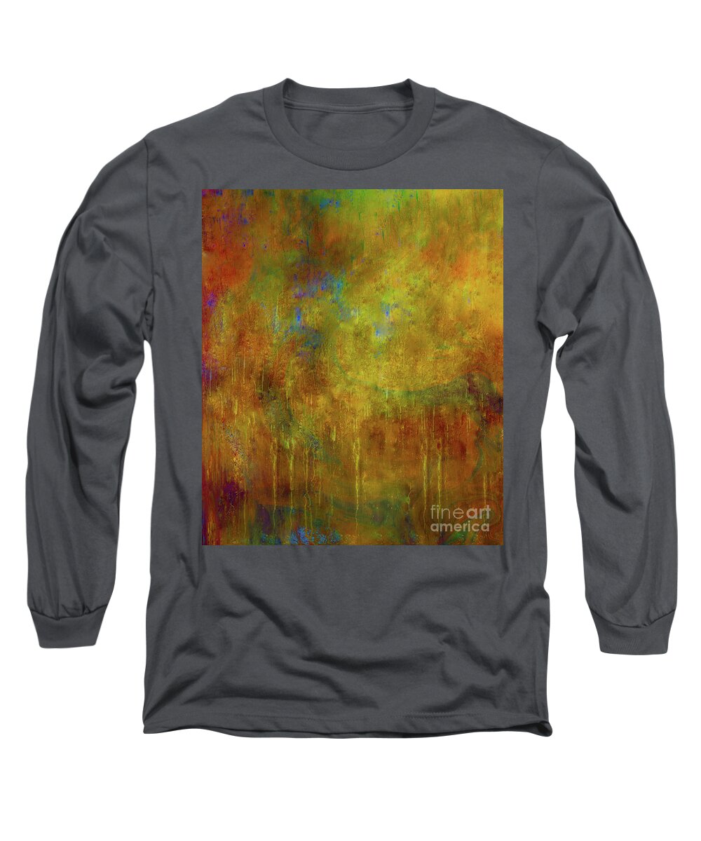 A-fine-art Long Sleeve T-Shirt featuring the painting Valley Of The Thundering Hearts by Catalina Walker