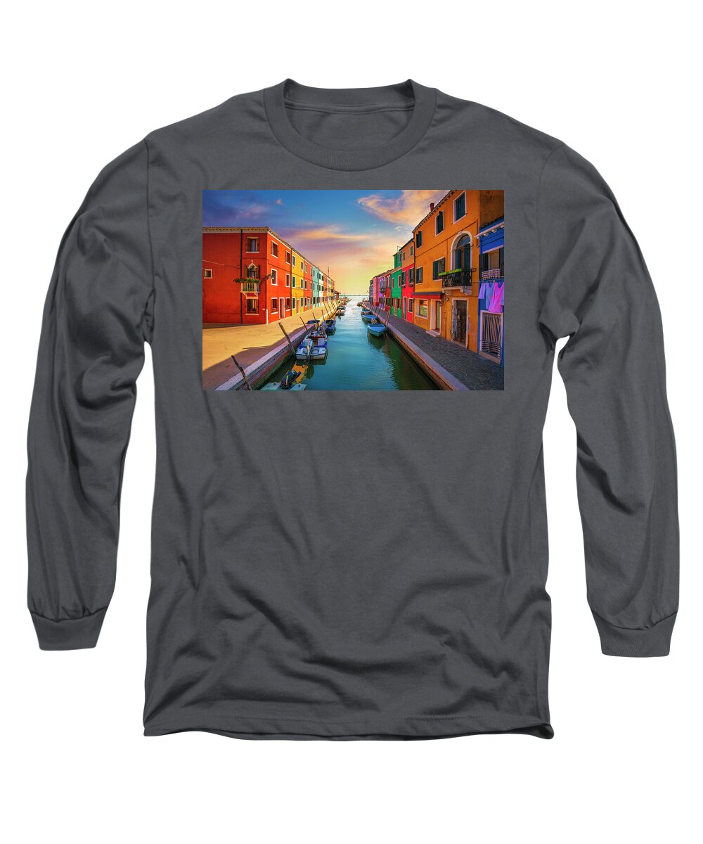 Burano Long Sleeve T-Shirt featuring the photograph Burano Late Afternoon by Stefano Orazzini
