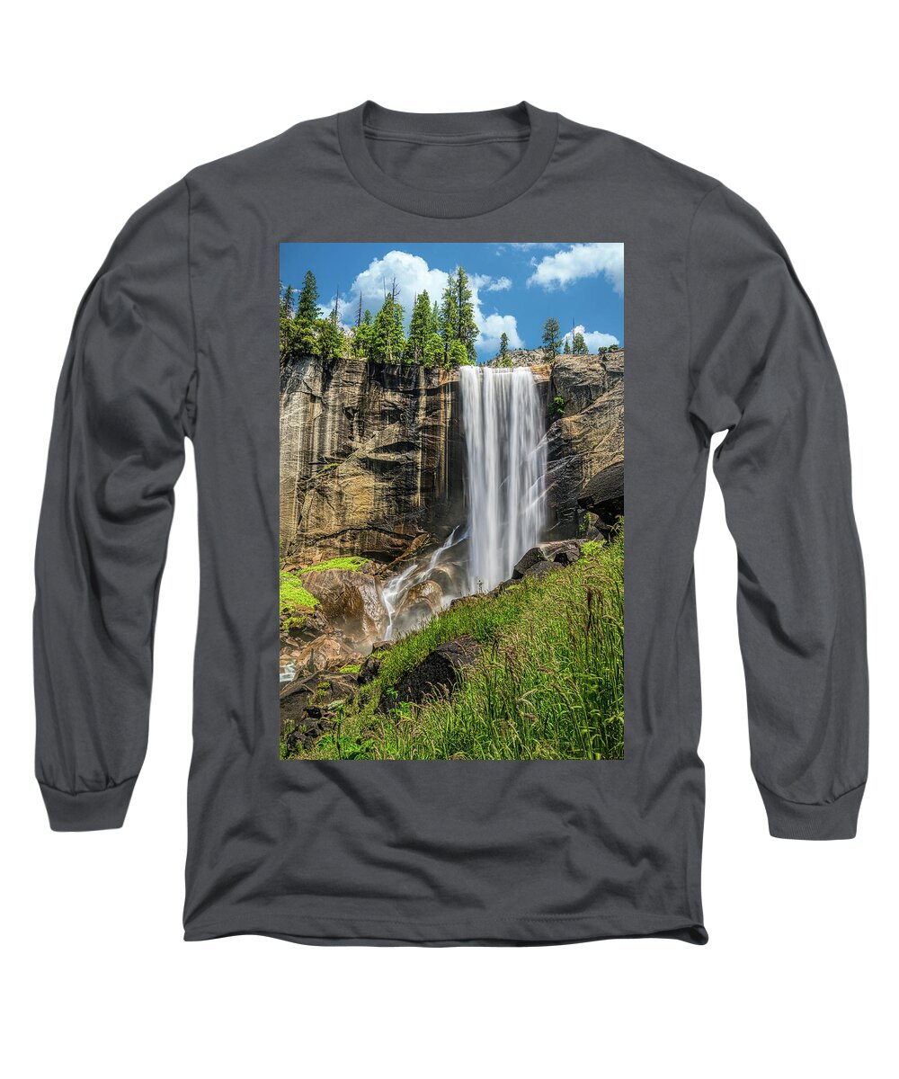 Vernal Falls Long Sleeve T-Shirt featuring the photograph Vernal Falls - Enjoying the Spray by Kenneth Everett
