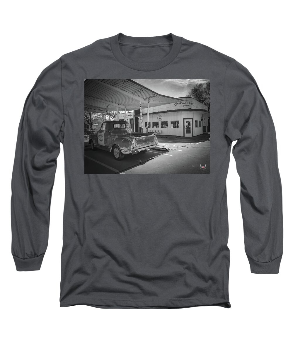 Historic Long Sleeve T-Shirt featuring the photograph Vintage Car and Station by Pam Rendall