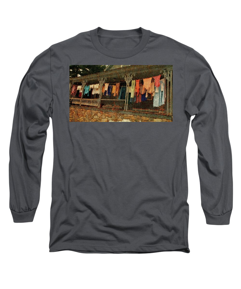 Color Long Sleeve T-Shirt featuring the photograph Washday Alton NH by Wayne King