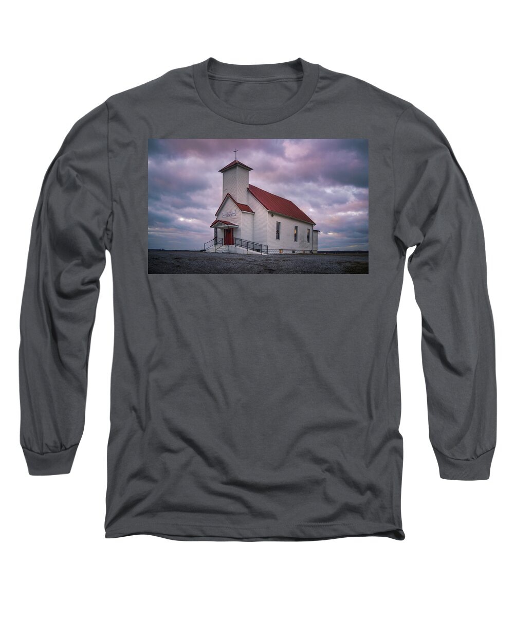 Rural Long Sleeve T-Shirt featuring the photograph Wasson Church by Grant Twiss