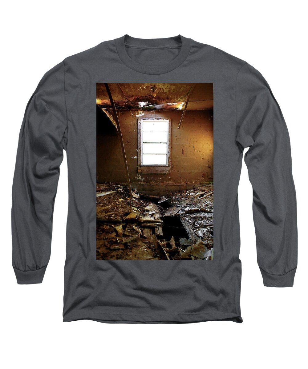 Abandoned Places Long Sleeve T-Shirt featuring the photograph Watch your step by Eyes Of CC