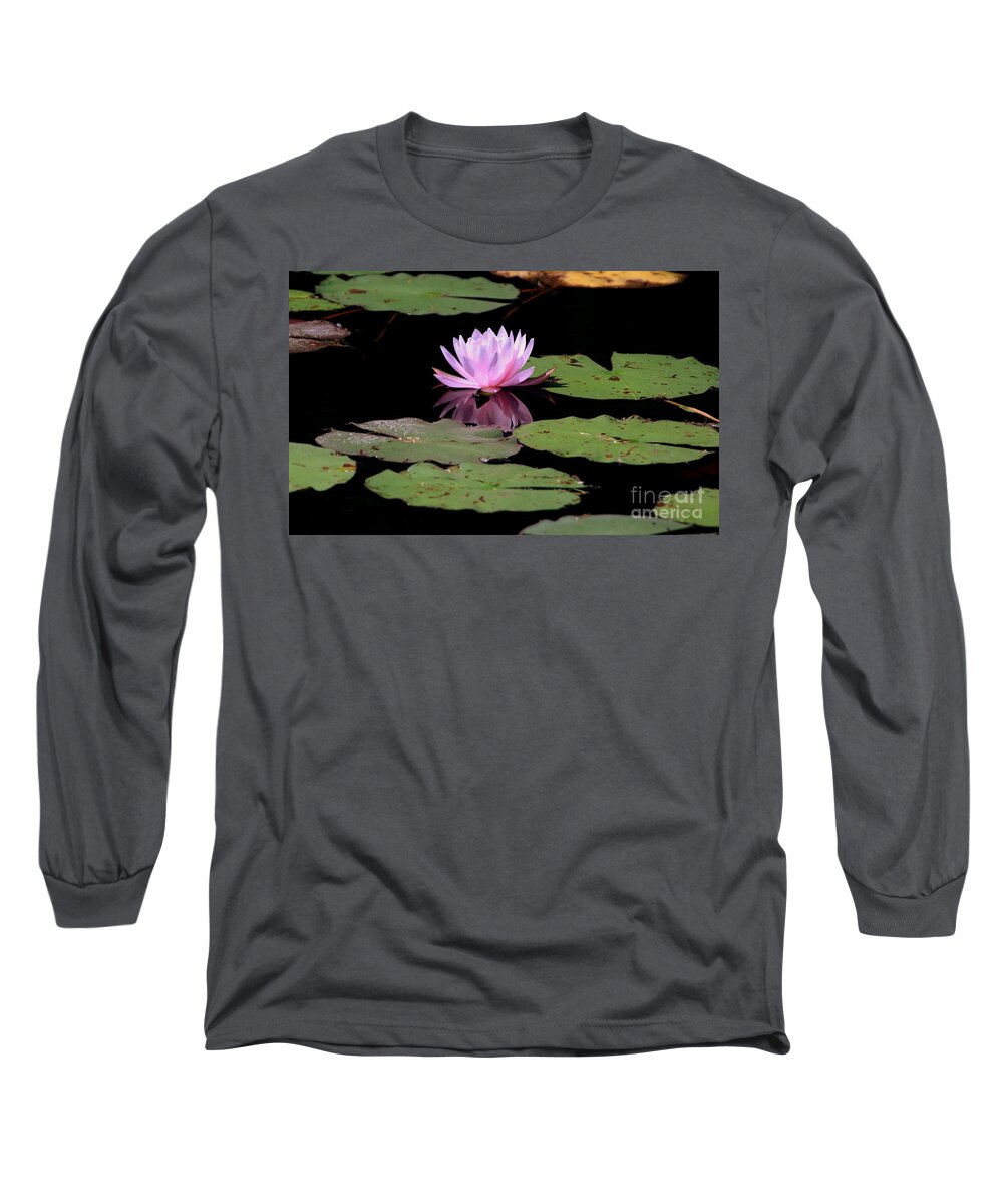 Flower Long Sleeve T-Shirt featuring the photograph Water Lily with reflection by Lennie Malvone