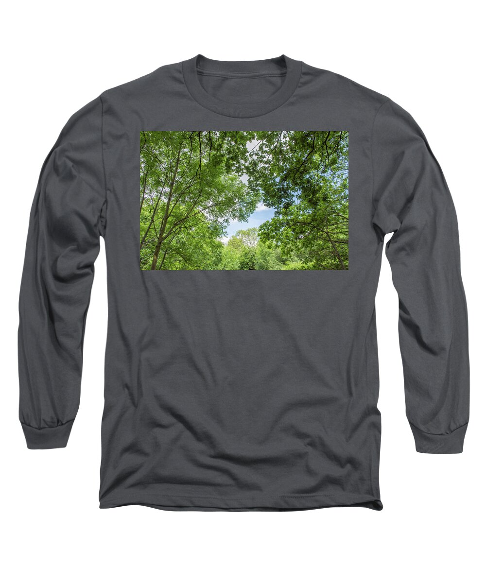 Waterfall Walk Long Sleeve T-Shirt featuring the photograph Waterfall Walk Trees Spring by Edmund Peston