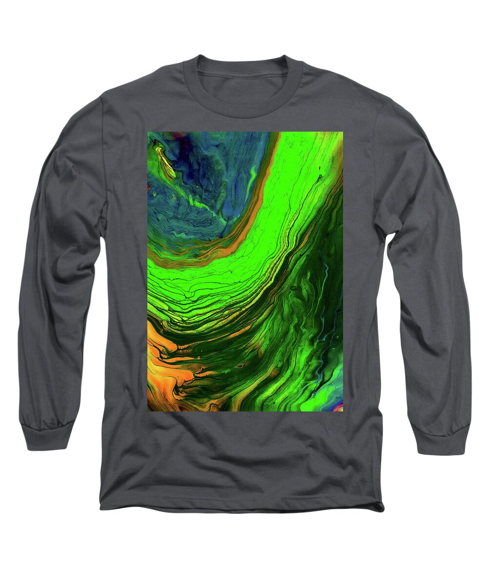 Abstract Art Long Sleeve T-Shirt featuring the painting Waves by Gena Herro